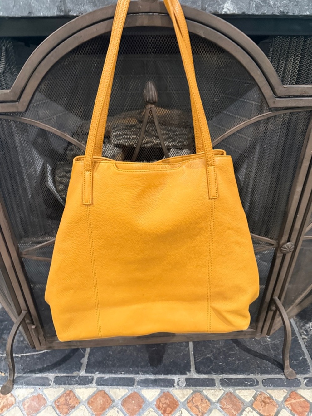 Hobo Golden yellow Leather tote